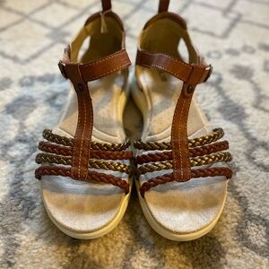JBU Brown and Tan Sandals